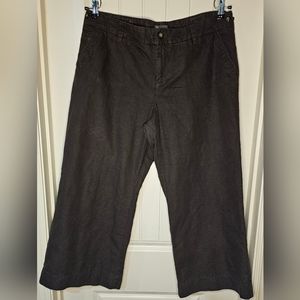 [GAP] Espresso Brown Collettes Cropped Capri Pant ☆ Linen Blend 《14》